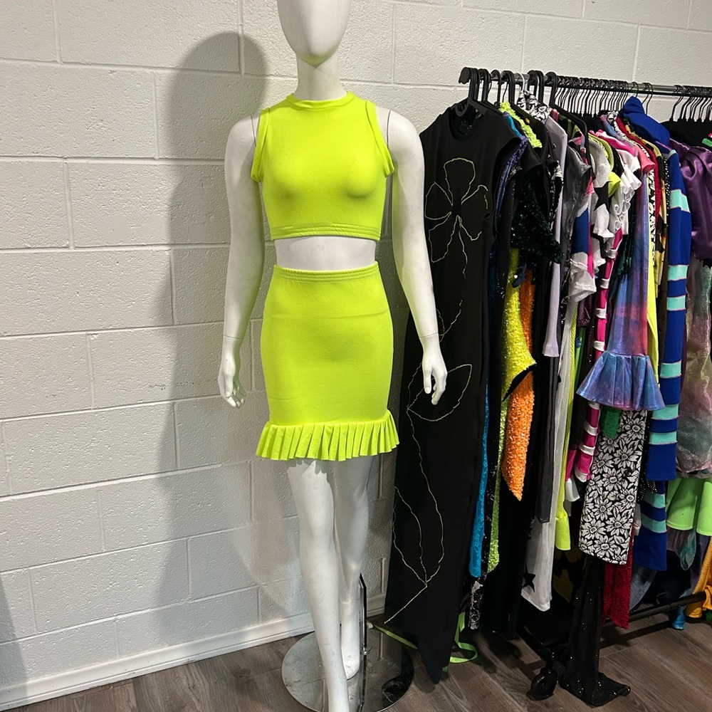 Neon Yellow Skirt and top